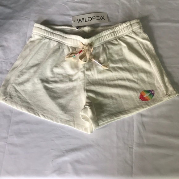 Wildfox Miami Pride Shorts Rainbow Kiss in Vanilla Sizes S and M - Picture 5 of 13